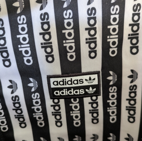 Adidas Black & White Logo Stripe Tracksuit Set Jacket Leggings Size Small - Picture 8 of 14